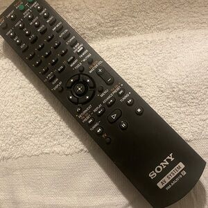 SONY AV SYSTEM Black Remote with Green and White Buttons model # RM-AAU019